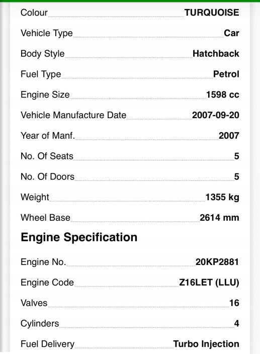 Motor Opel Meriva A Corsa Z16LET 1.6 180PS 132kW 170TKm 2007 Benzin Komplett MOT7201263994mm