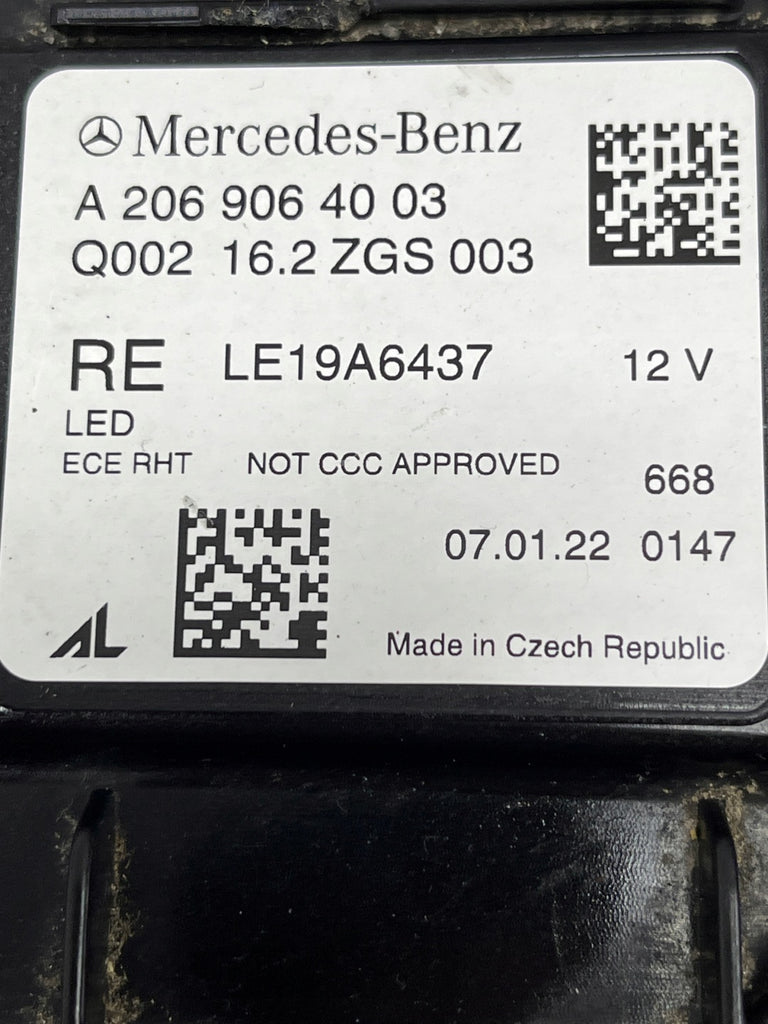 Frontscheinwerfer Mercedes-Benz W206 A2069064003 Rechts Scheinwerfer Headlight SCH7565012936wt