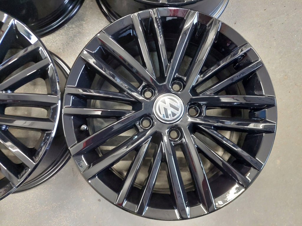 4x Alufelge 16 Zoll 6.5" 5x112 46ET Glanz Schwarz 5G0601025AT VW I Rim Wheel FEL6054322296yj