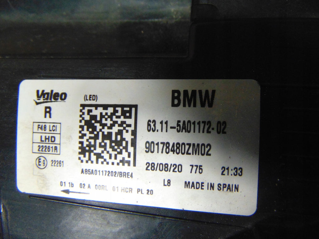 Frontscheinwerfer BMW X1 F48 5A01172-02 LED Rechts Scheinwerfer Headlight SCH3183054840zk