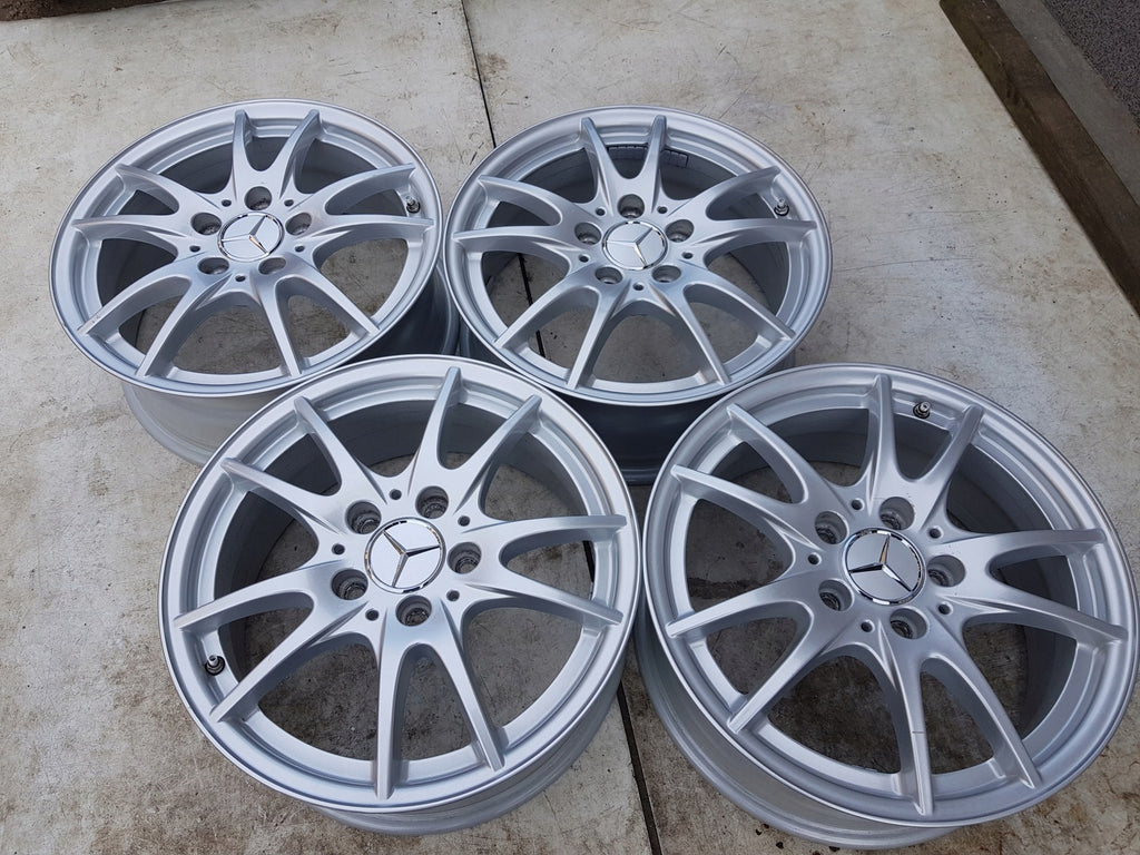 4x Alufelge 16 Zoll 6.5" 5x112 49ET Glanz Silber 4011302 Mercedes-Benz Cla