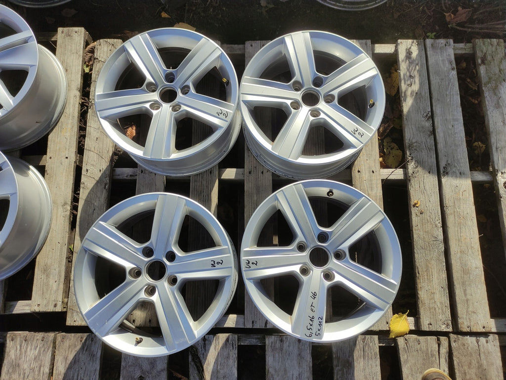 4x Alufelge 16 Zoll 6.5" 5x112 46ET Glanz Silber 5G0601025 VW Golf Vii Rim Wheel FEL2260005906zx
