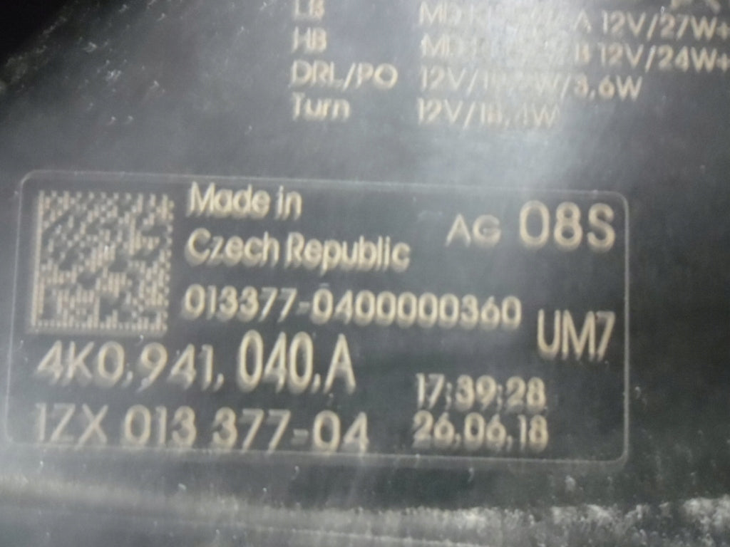 Frontscheinwerfer Audi A6 C8 4K0941040A 4K0941039A Ein Stück (Rechts oder Links)