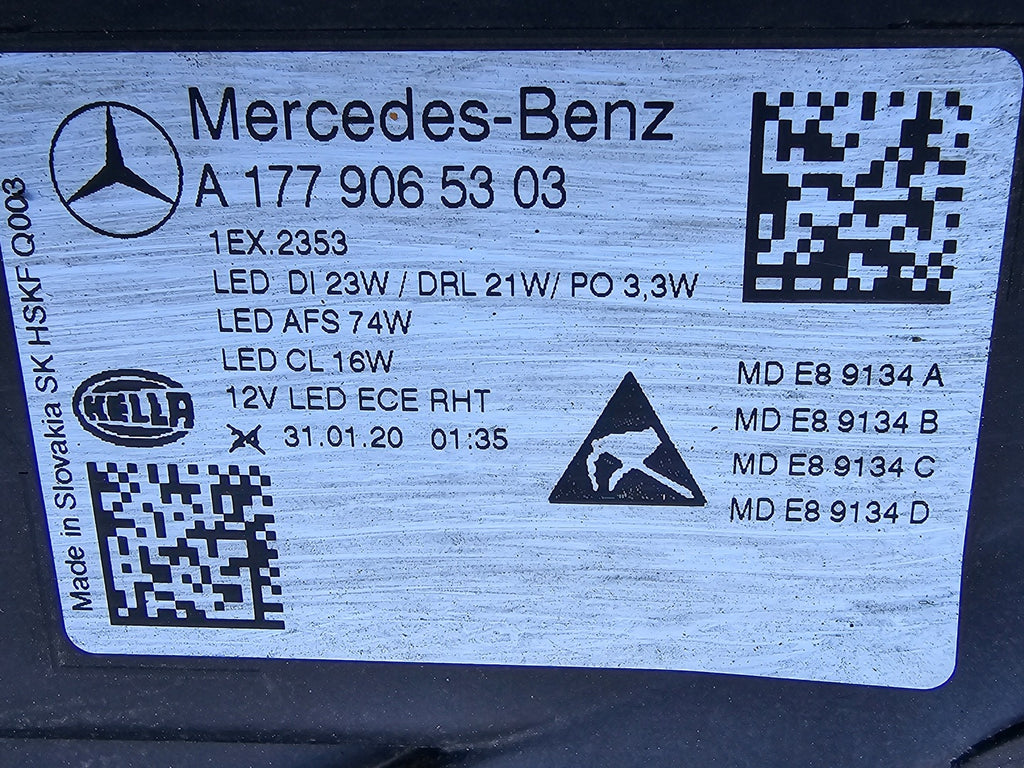 Frontscheinwerfer Mercedes-Benz W177 A1779065303 Full LED Links Headlight SCH8480370007gh