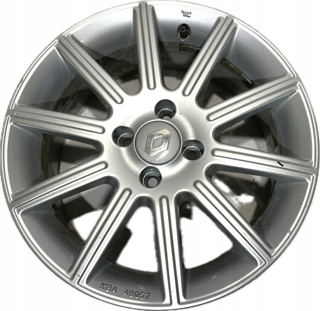 1x Alufelge 16 Zoll 6.5" 4x100 40ET Glanz Silber KBA48057 Renault Rim Wheel