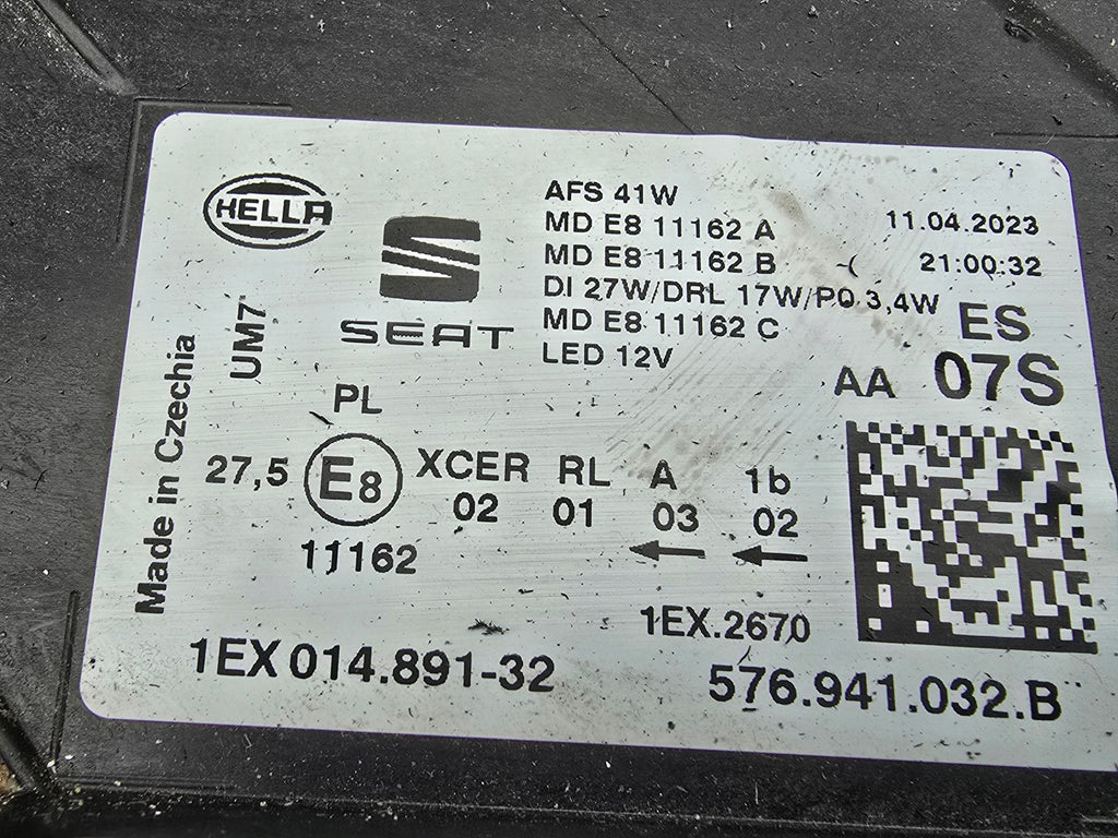 Frontscheinwerfer Seat Ateca 576941032B Full LED Rechts Scheinwerfer Headlight SCH7331221393kr