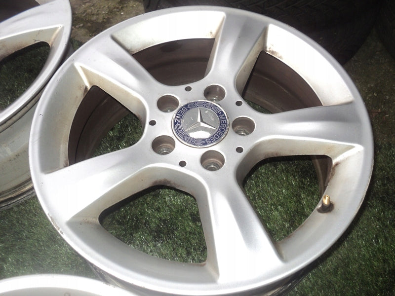 4x Alufelge 16 Zoll 7.0" 5x112 31ET Glanz Weiß Mercedes-Benz Rim Wheel FEL8704107803nh