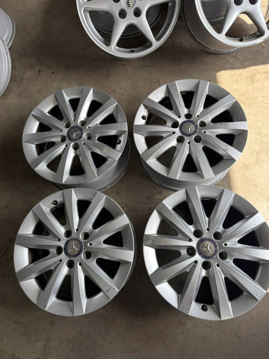 4x Alufelge 16 Zoll 6.5" 5x112 49ET Glanz Schwarz A2464010202 Mercedes-Benz FEL2934682660dc
