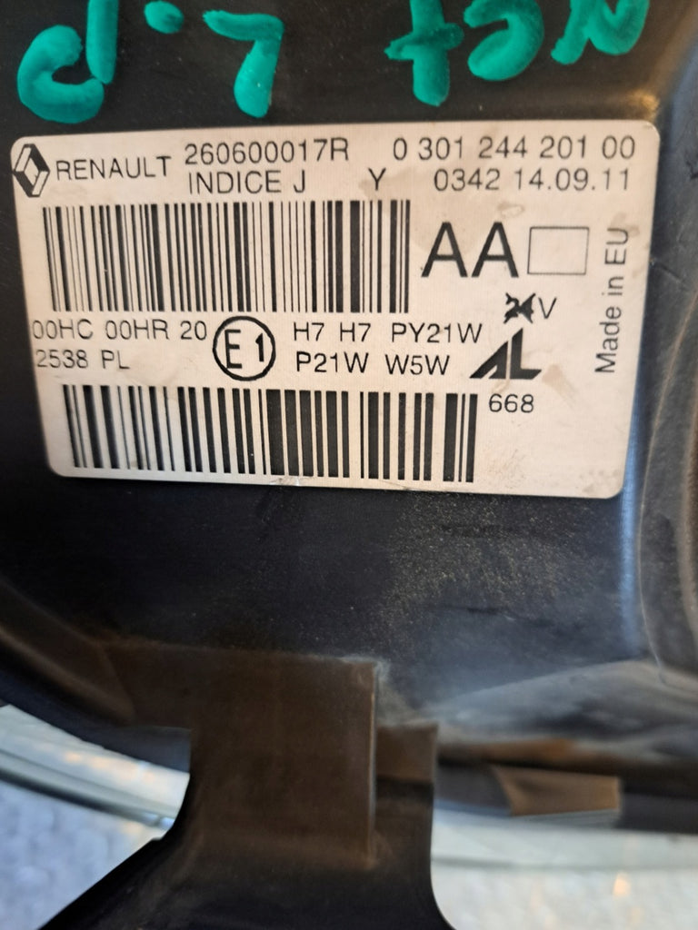 Frontscheinwerfer Renault Megane 260100017R Links Scheinwerfer Headlight SCH1178601514qb