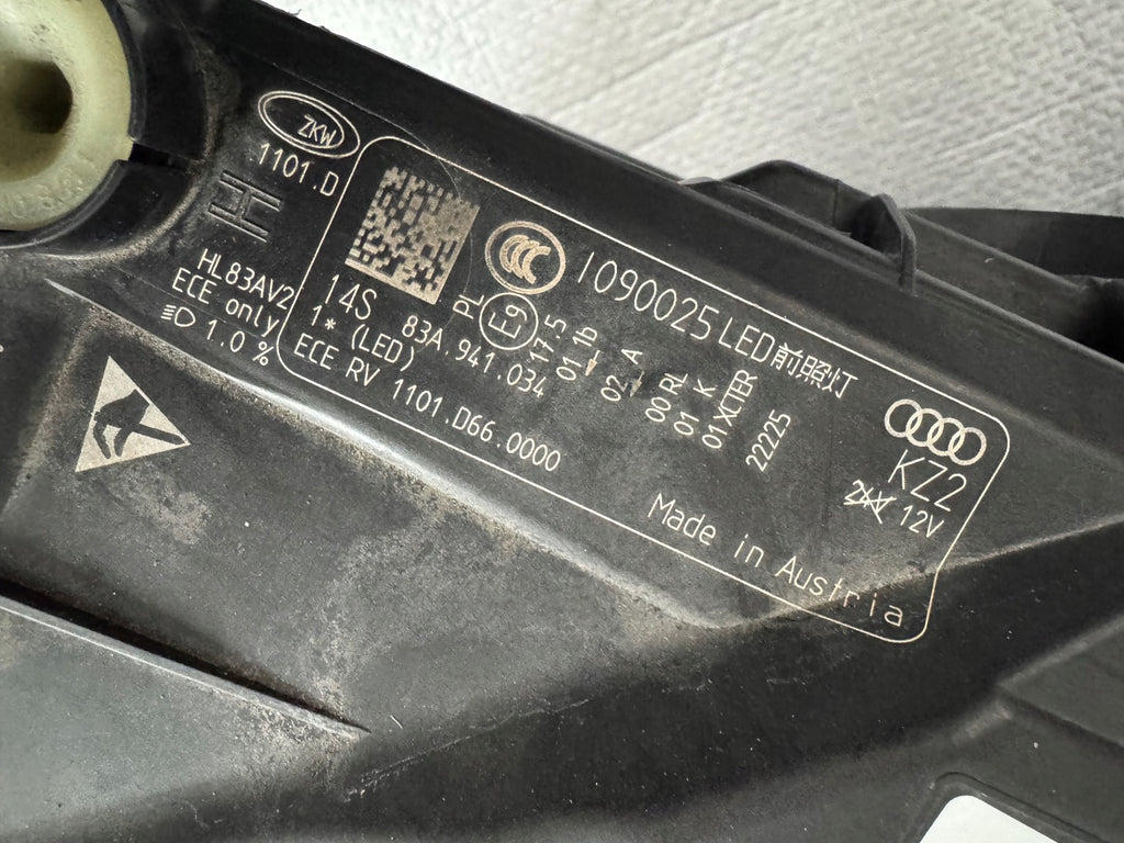 Frontscheinwerfer Audi Q3 83A941034 Full LED Rechts Scheinwerfer Headlight