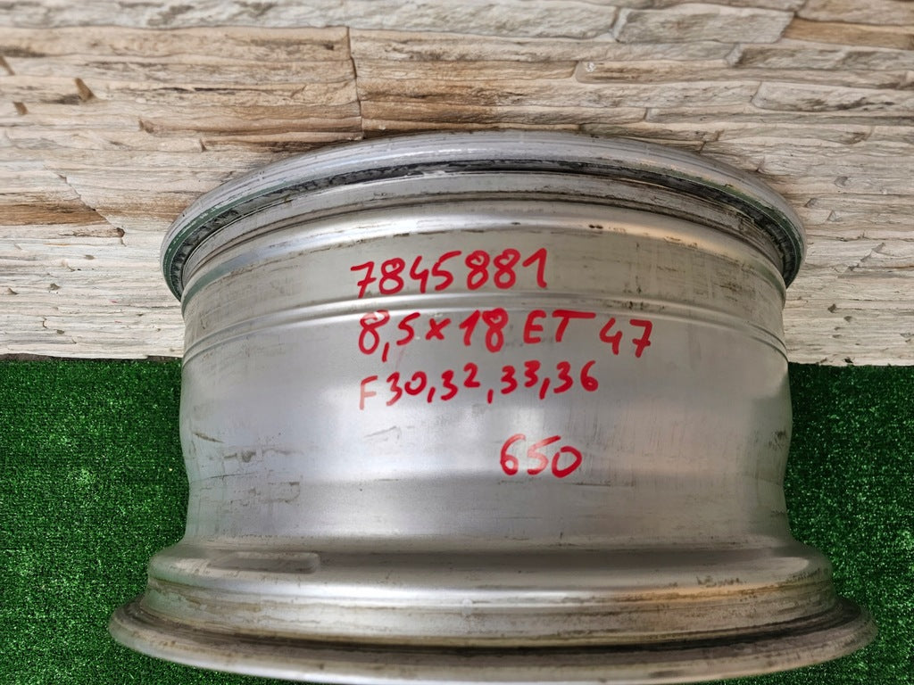 1x Alufelge 18 Zoll 8.5" 5x120 47ET Glanz Silber 7845881 BMW F36 3 F30 F32 F33 FEL3638963471lq