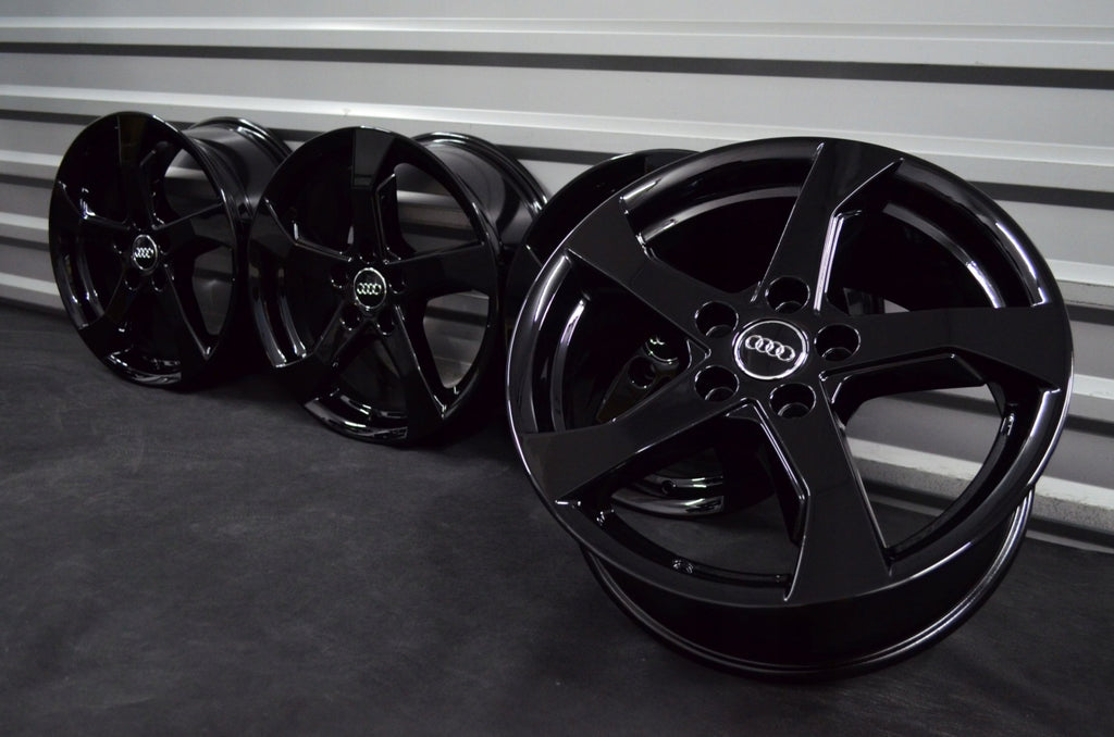 4x Alufelge 17 Zoll 7.5" 5x112 51ET Schwarz Audi A3 Golf I Rim Wheel FEL7817811352uj