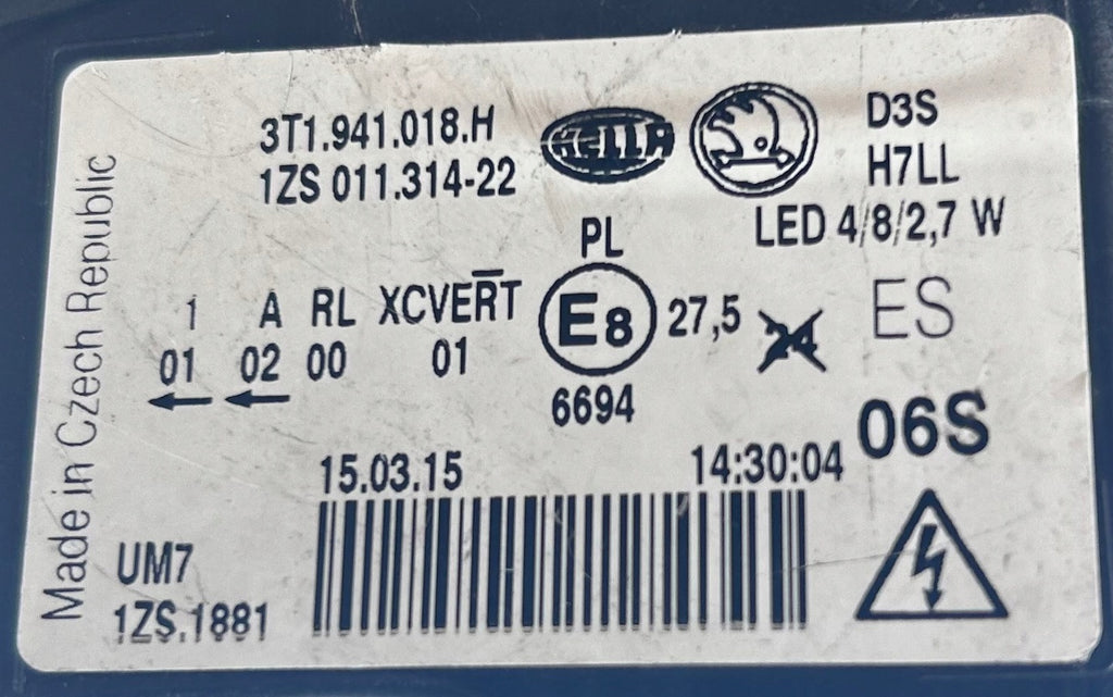 Frontscheinwerfer Skoda Superb II 3T1941018H Xenon Rechts Scheinwerfer Headlight