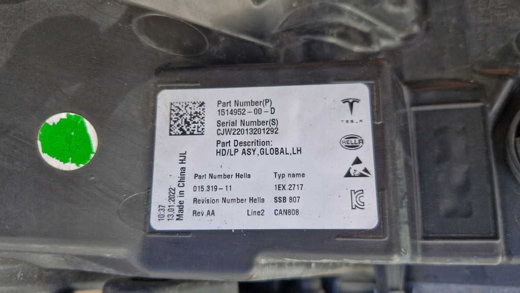 Frontscheinwerfer Tesla Model 3 1514952-00-D Links Scheinwerfer Headlight SCH8892361060er