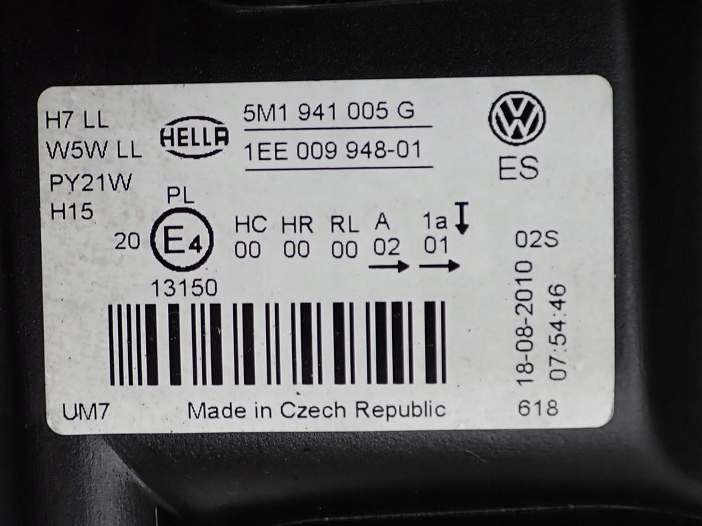 Frontscheinwerfer VW Golf V Plus 5M1941005G Links Scheinwerfer Headlight SCH8635064342rj