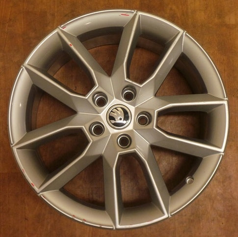 1x Alufelge 18 Zoll 7.5" 5x112 51ET Matt Grau 5E0601025 Skoda Octavia Rim Wheel FEL4339215797pl