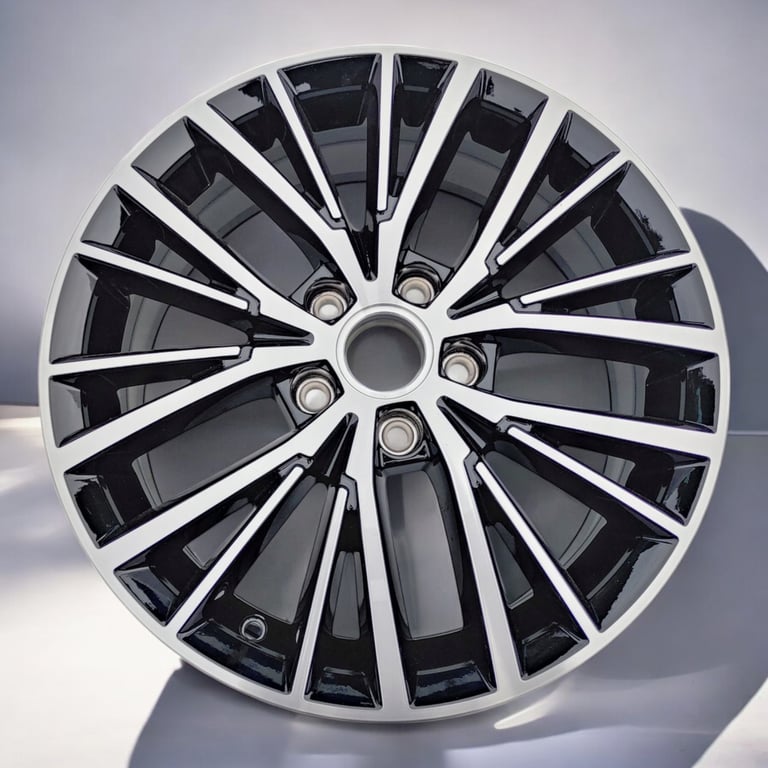 1x Alufelge 17 Zoll 6.5" 5x112 52ET Glanz Schwarz 5TA601025 VW Touran Rim Wheel FEL8923199241yw