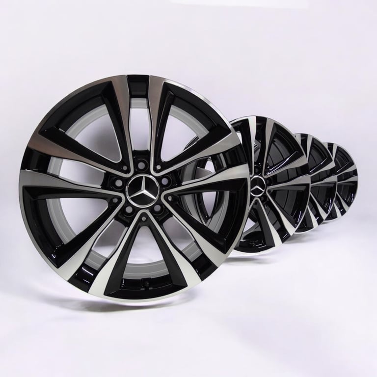 4x Alufelge 18 Zoll 7.5" 5x112 49ET Glanz Schwarz A1774012700 Mercedes-Benz W177