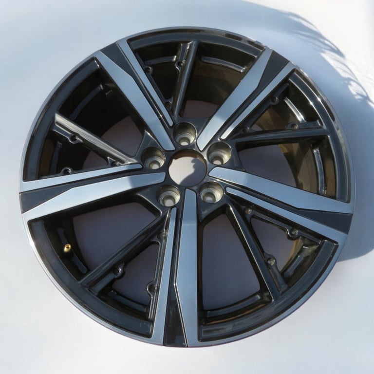 1x Alufelge 18 Zoll 8.0" 5x108 48ET Glanz Schwarz 9835058180 Peugeot 308