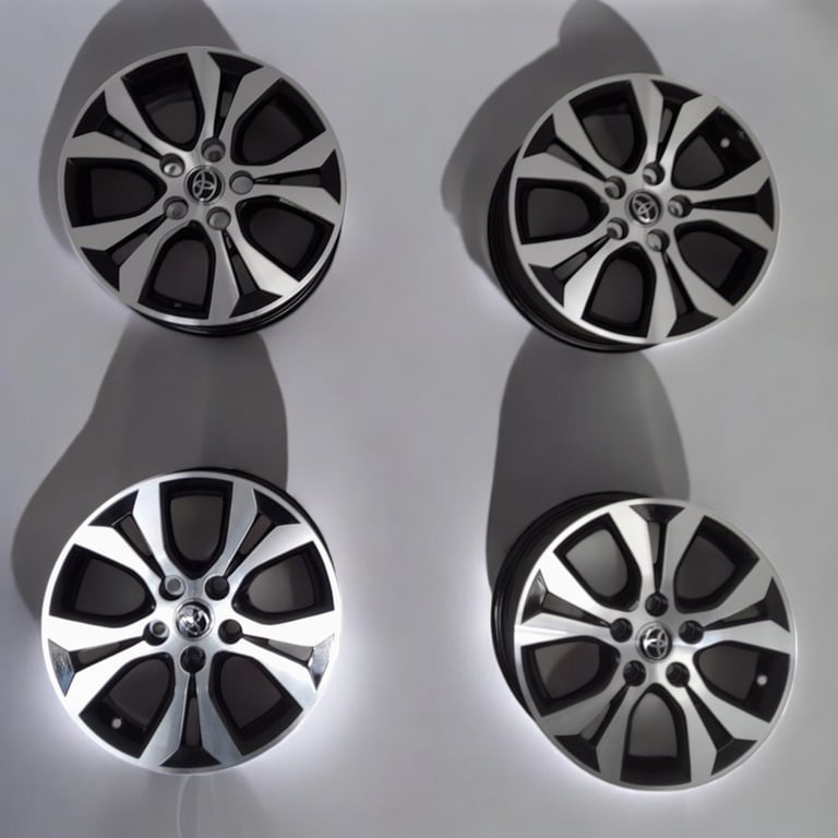 4x Alufelge 16 Zoll 6.5" 5x114.3 45ET Glanz Schwarz PW4570D006 Toyota Yaris