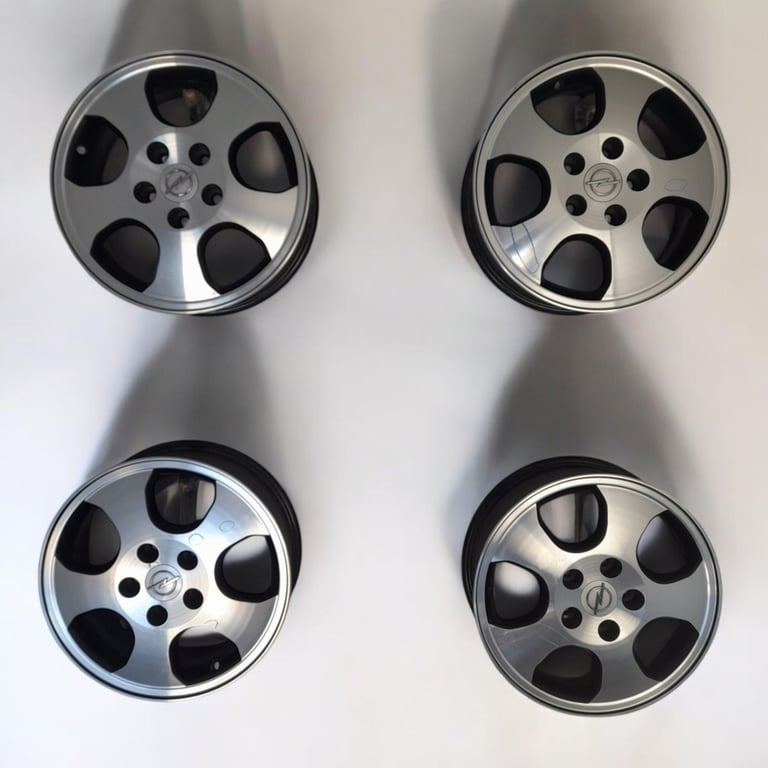 4x Alufelge 15 Zoll 6.0" 5x110 49ET Glanz Schwarz 60505 Opel Rim Wheel