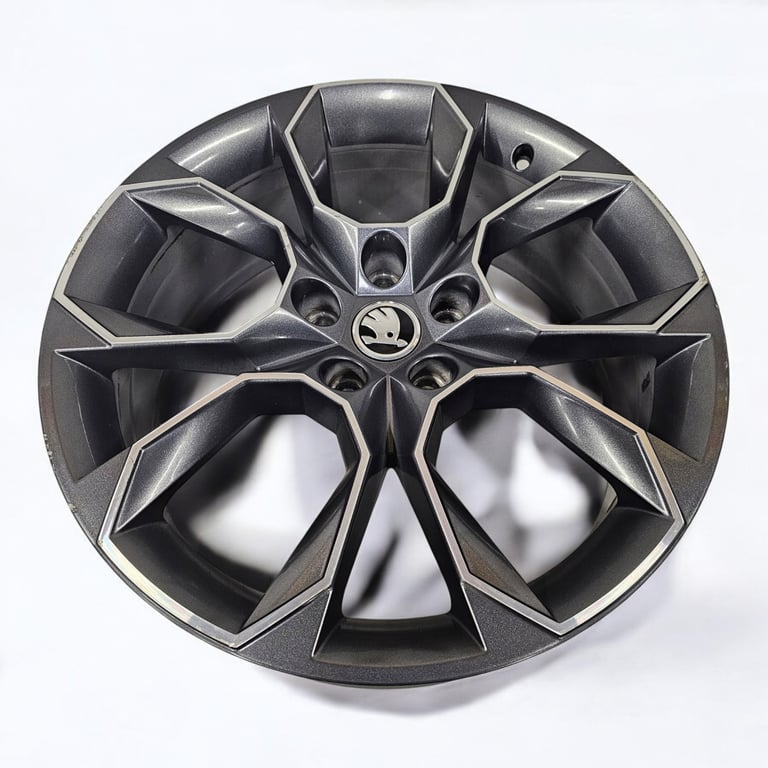 1x Alufelge 19 Zoll 7.5" 5x112 51ET Glanz Schwarz 5E0601025BD Skoda Octavia