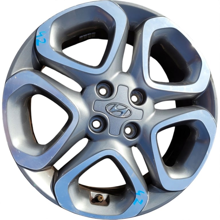 1x Alufelge 16 Zoll 6.0" 4x100 50ET Glanz Schwarz 52910-C8700 Hyundai I20 II Mg