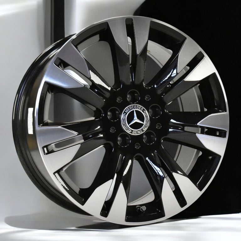 4x Alufelge 18 Zoll 8.5" 5x112 43ET Glanz Schwarz A2214017402 Mercedes-Benz W221