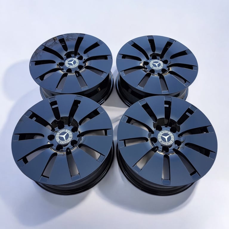4x Alufelge 16 Zoll 6.5" 5x112 38ET Glanz Schwarz A2054010100 Mercedes-Benz W205 FEL9048425703ik