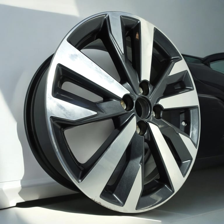 1x Alufelge 17 Zoll 6.5" 4x100 50ET Glanz Graphit AC4CH-T6 Nissan Micra V Clio