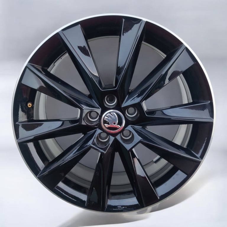1x Alufelge 17 Zoll 7.0" 5x100 46ET Glanz Schwarz 5JJ601025 Skoda Rapid