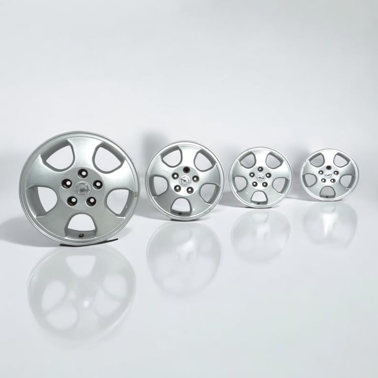 4x Alufelge 15 Zoll 6.0" 5x110 49ET Silber Opel Vectra C Rim Wheel