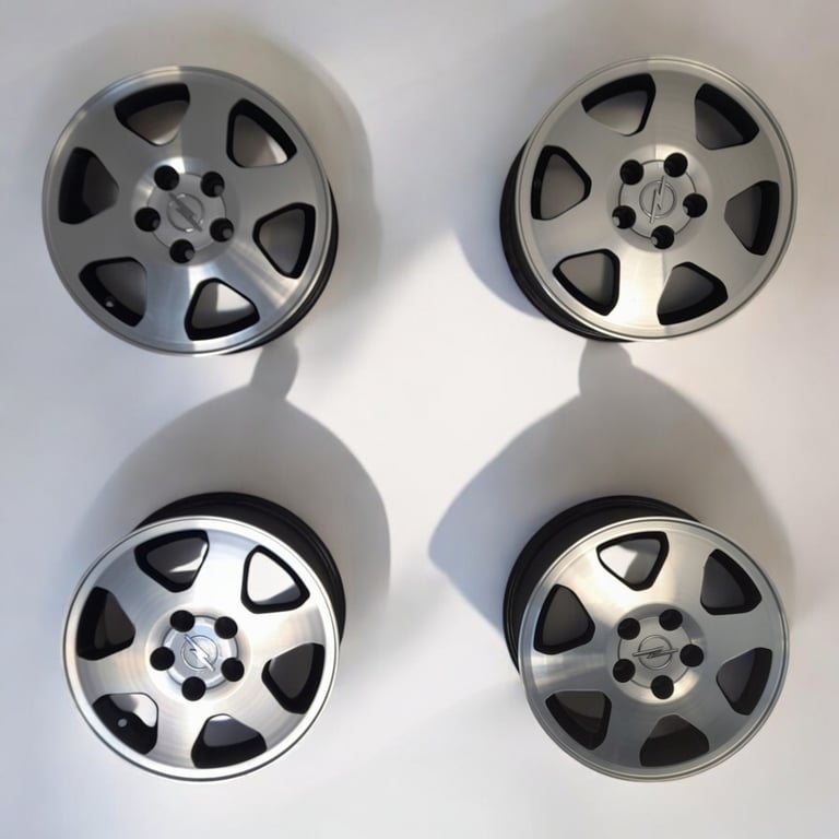 4x Alufelge 15 Zoll 6.0" 5x110 43ET Glanz Schwarz 60505 Opel Rim Wheel