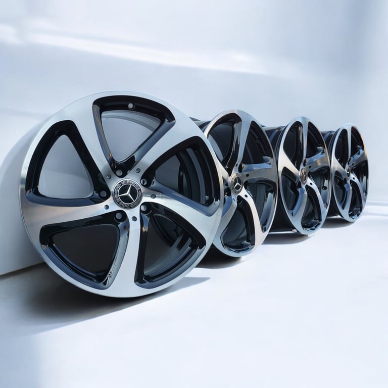 4x Alufelge 18 Zoll 8.0" 5x112 43ET Glanz Schwarz A2134013200 Mercedes-Benz W213