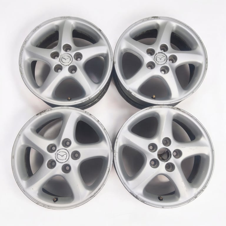 4x Alufelge 16 Zoll 6.0" 5x114.3 50ET Silber Mazda Rim Wheel