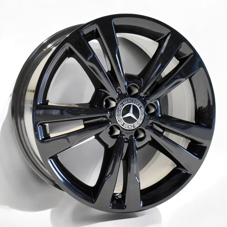 4x Alufelge 17 Zoll 8.0" 5x112 48ET Glanz Schwarz A2124015602 Mercedes-Benz FEL2479464693mq