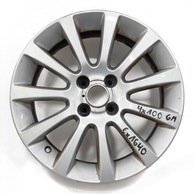 1x Alufelge 16 Zoll 6.0" 4x100 40ET Glanz Silber 13252597 Opel Corsa D Rim Wheel FEL3871330108ji