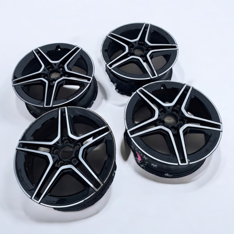 4x Alufelge 18 Zoll 7.5" 5x112 49ET Glanz Schwarz A1774011500 Mercedes-Benz FEL5484631724cc