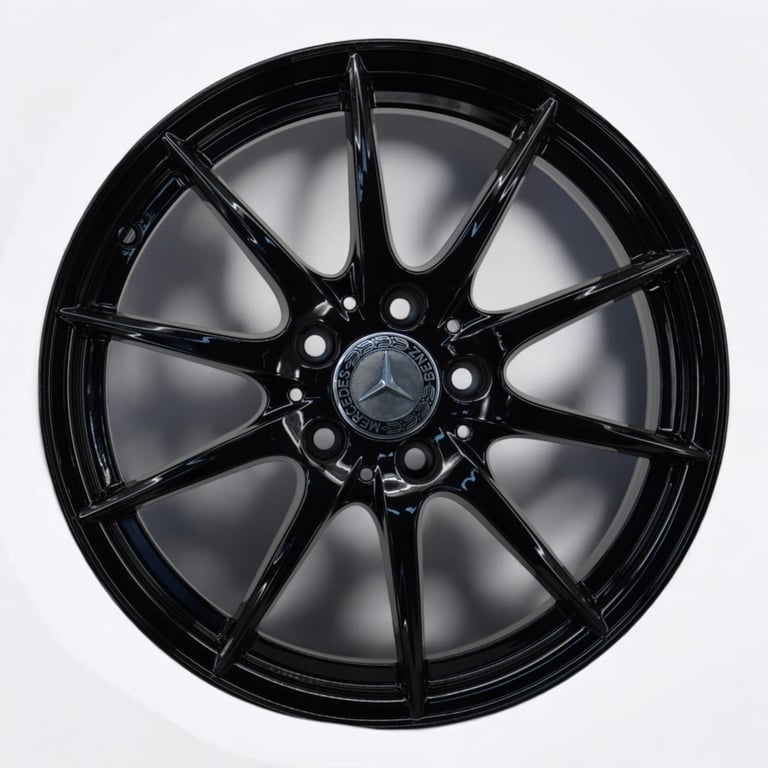 4x Alufelge 17 Zoll 6.5" 5x112 49ET Glanz Schwarz A2464010102 Mercedes-Benz FEL5230074303bo
