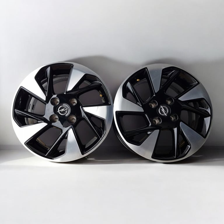 1x Alufelge 16 Zoll 6.5" 4x108 32ET Glanz Schwarz 9833892580 Opel Corsa F