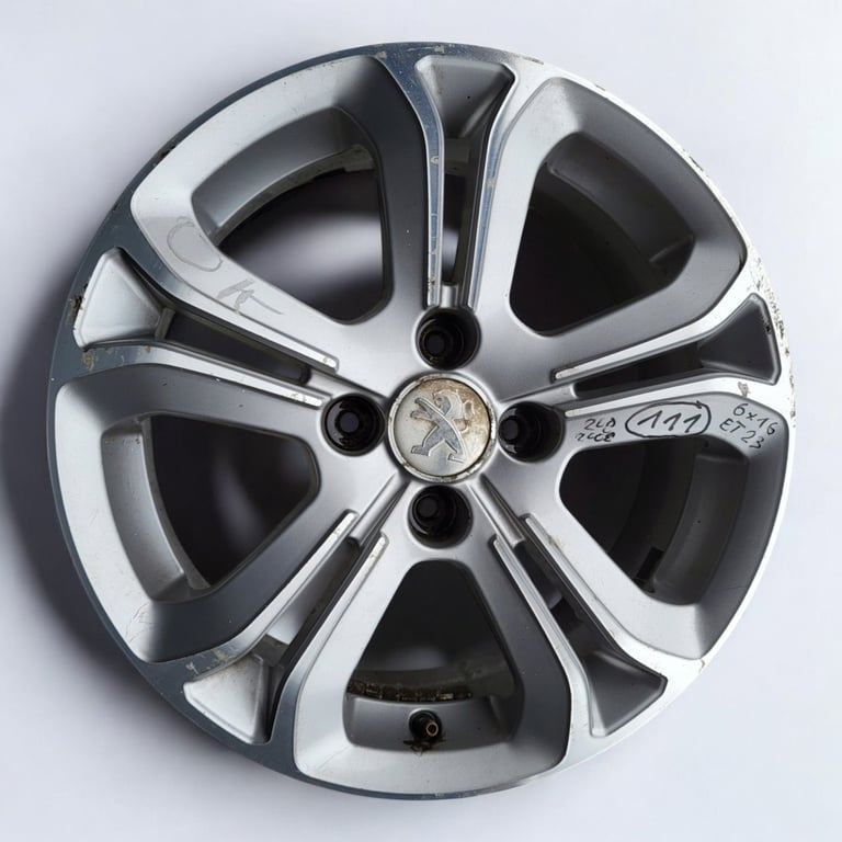 1x Alufelge 16 Zoll 6.0" 4x108 23ET Glanz Grau 9673773677 96737736 Peugeot