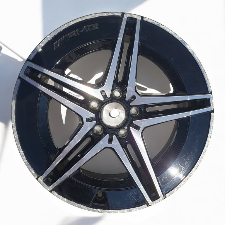 1x Alufelge 18 Zoll 7.5" 5x112 40ET Glanz Schwarz A2064017600 Mercedes-Benz W206