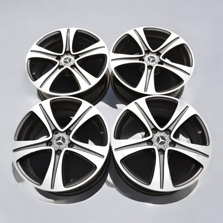 4x Alufelge 17 Zoll 7.5" 5x112 40ET Glanz Silber A2134011200 Mercedes-Benz FEL9634271139bo