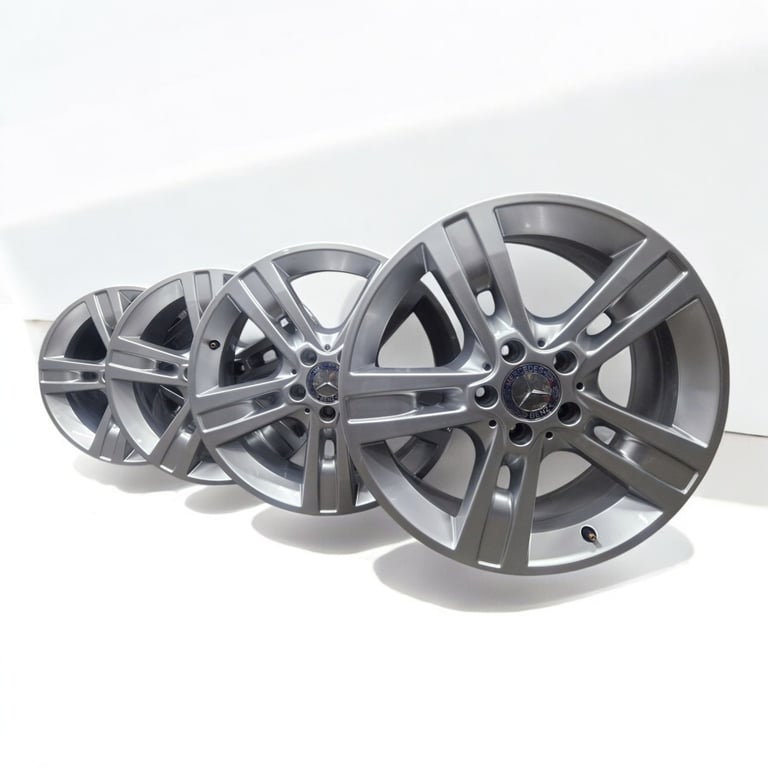 4x Alufelge 18 Zoll 8.0" 5x112 60ET Glanz Silber A1644015702 Mercedes-Benz