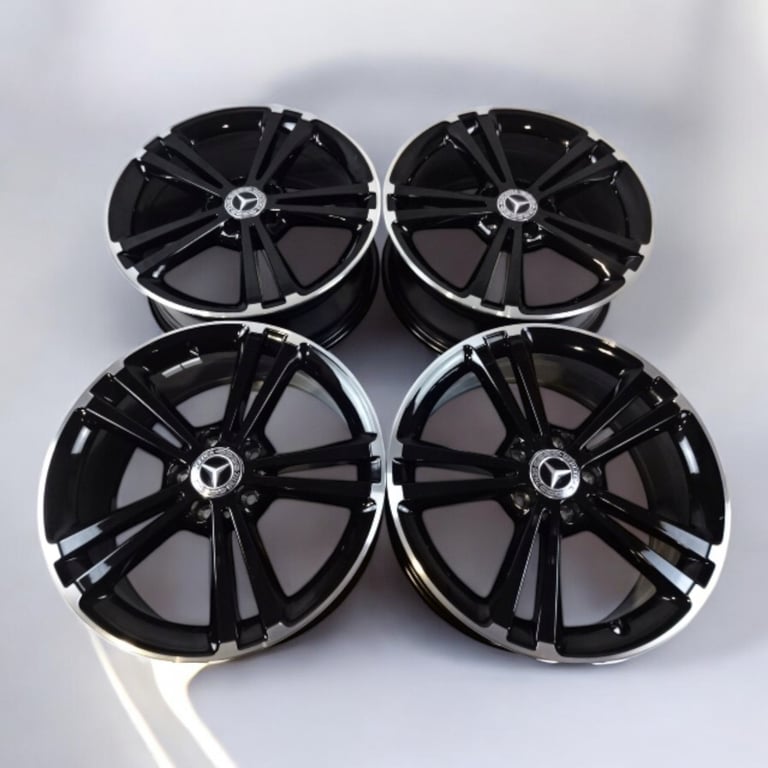 4x Alufelge 18 Zoll 7.5" 5x112 49ET Glanz Schwarz A1774011300 Mercedes-Benz W177