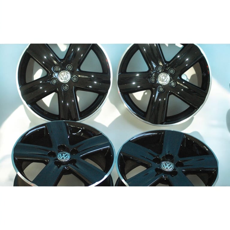 4x Alufelge 16 Zoll 6.5" 5x100 43ET Schwarz 6Q0601025S Skoda Golf Rim Wheel