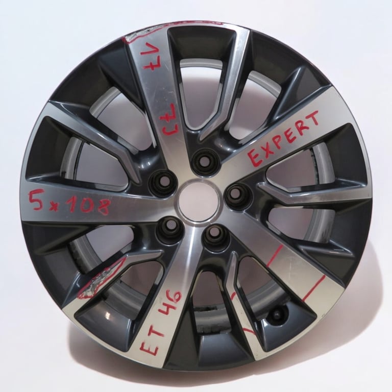 1x Alufelge 17 Zoll 7.0" 5x108 46ET Glanz Graphit 9810098577 Mg Rim Wheel