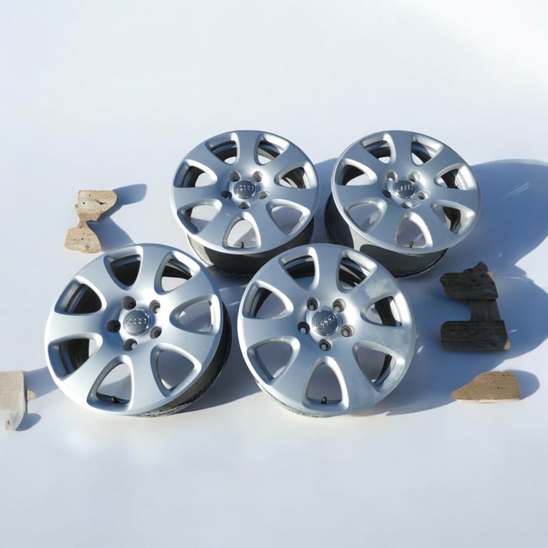 4x Alufelge 18 Zoll 7.5" 5x130 53ET Glanz Silber 4L0601025 Audi Rim Wheel