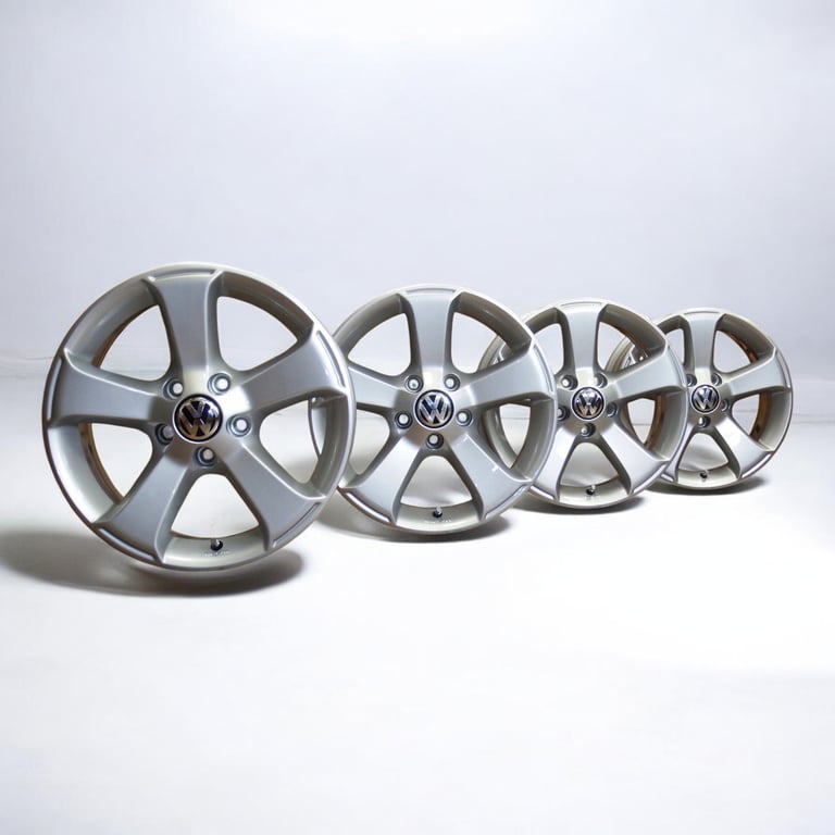 4x Alufelge 16 Zoll 6.5" 5x112 42ET Glanz Silber VW Scirocco Passat Rim Wheel FEL6199866324rl