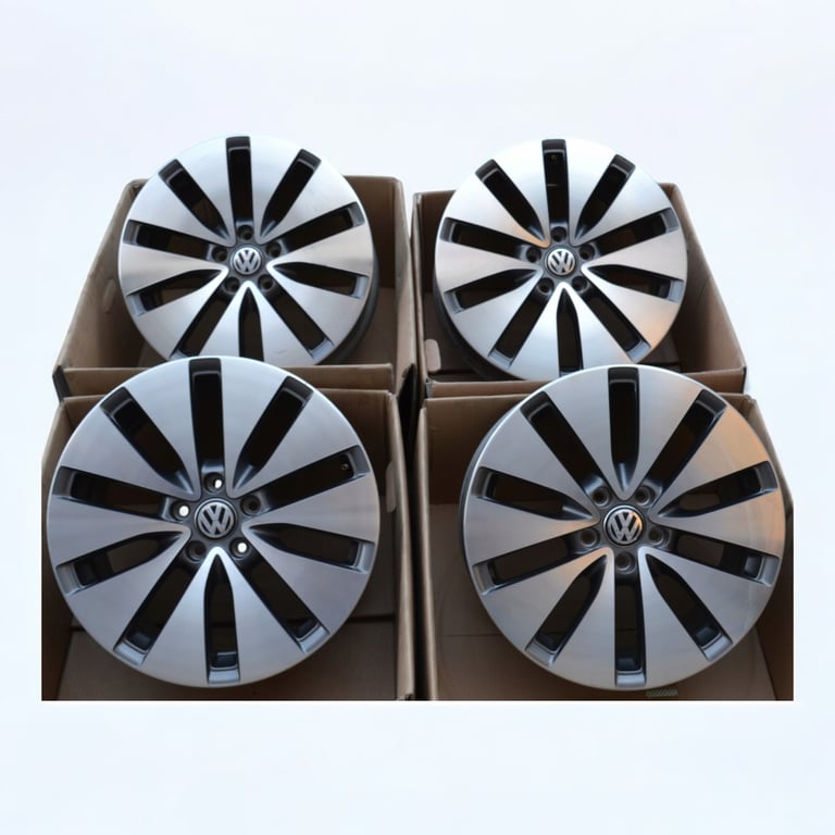 4x Alufelge 18 Zoll 7.5" 5x112 51ET Glanz Graphit 1K0601025 Mg Golf V Rim Wheel